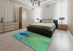 Patterned Sea Green Rug in a Bedroom, pat283lblu