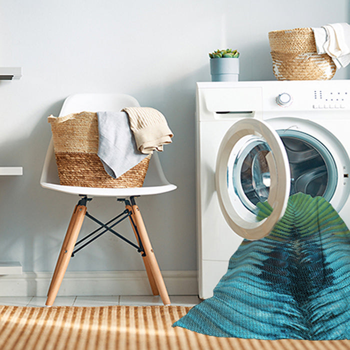 Machine Washable Transitional Sea Green Rug in a Washing Machine, wshpat283lblu