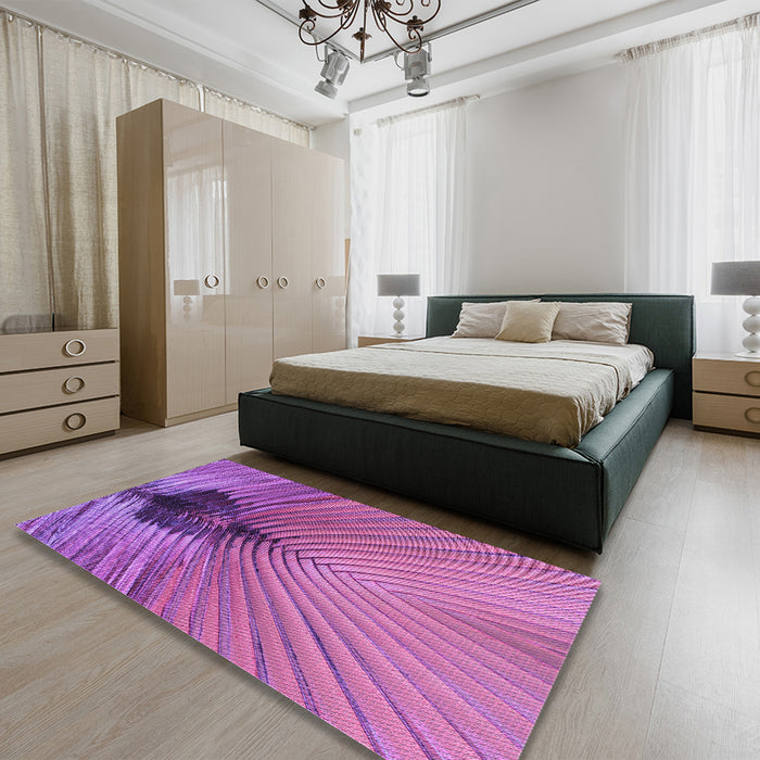 Patterned Orchid Purple Rug in a Bedroom, pat283pur