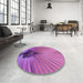 Round Patterned Orchid Purple Rug in a Office, pat283pur