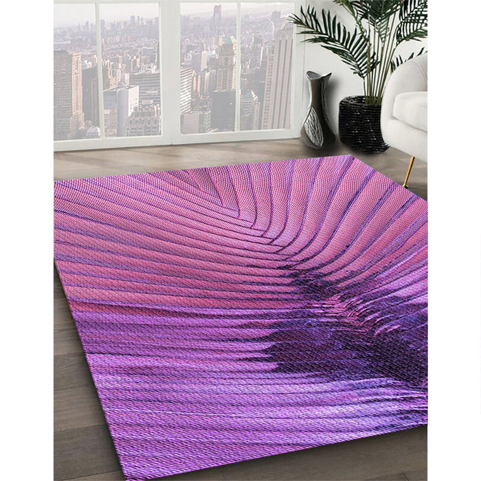Patterned Orchid Purple Rug in Family Room, pat283pur