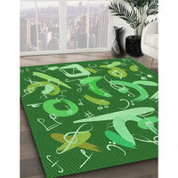 Patterned Green Rug, pat2830grn