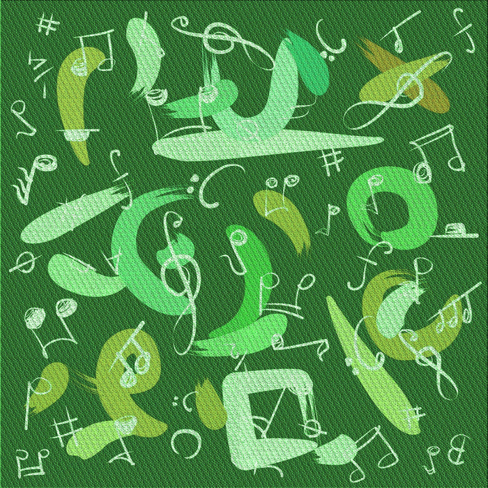 Round Patterned Green Rug, pat2830grn