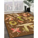 Patterned Saddle Brown Rug in Family Room, pat2830org