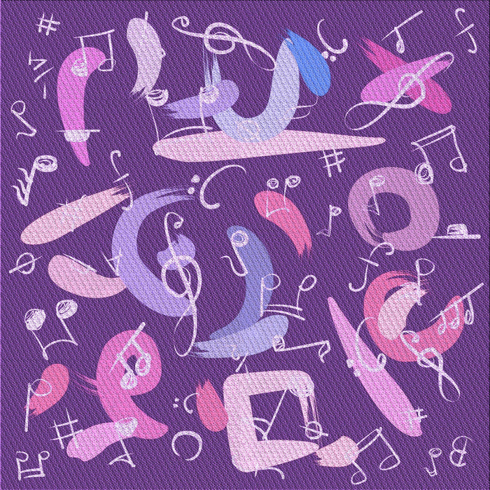 Round Patterned Purple Rug, pat2830pur