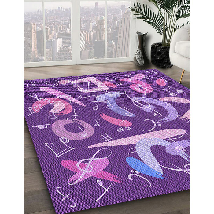 Machine Washable Transitional Purple Rug in a Family Room, wshpat2830pur