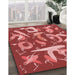 Machine Washable Transitional Red Rug in a Family Room, wshpat2830rd