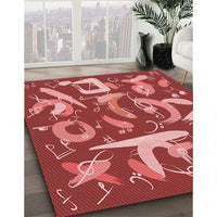 Patterned Red Rug, pat2830rd