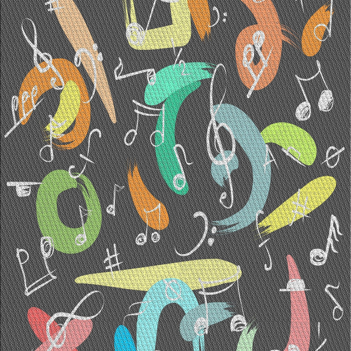 Patterned Black Novelty Rug, pat2830