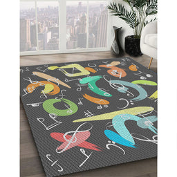 Machine Washable Transitional Black Rug in a Family Room, wshpat2830