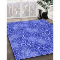 Patterned Sky Blue Rug, pat2831blu