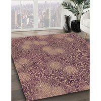 Patterned Light Copper Gold Rug, pat2831brn