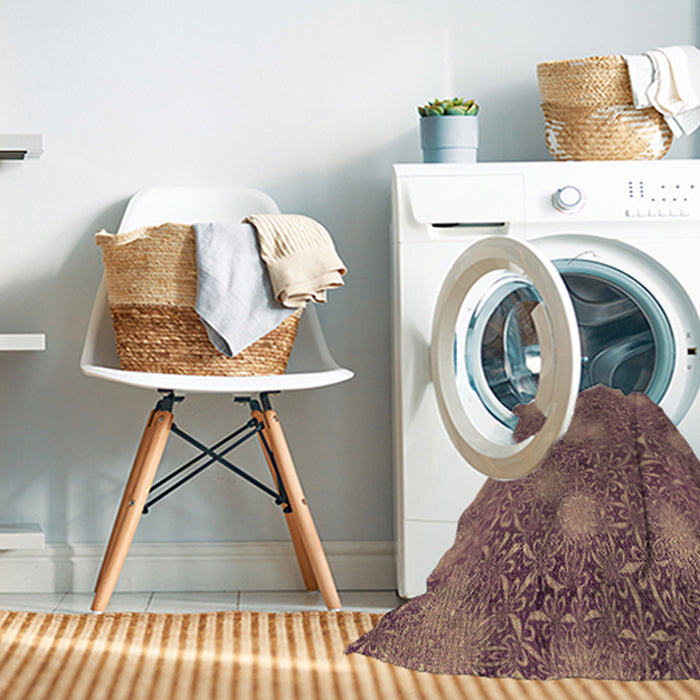 Machine Washable Transitional Light Copper Gold Rug in a Washing Machine, wshpat2831brn