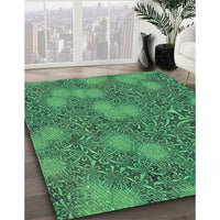 Patterned Medium Forest Green Rug, pat2831grn