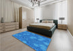Patterned Blue Rug in a Bedroom, pat2831lblu