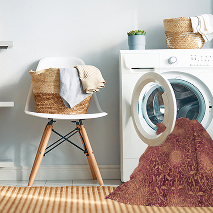 Machine Washable Transitional Crimson Red Rug in a Washing Machine, wshpat2831org