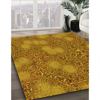 Patterned Mahogany Brown Rug, pat2831yw