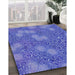 Patterned Sky Blue Novelty Rug in Family Room, pat2831