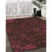 Machine Washable Transitional Red Brown Rug in a Family Room, wshpat2832brn