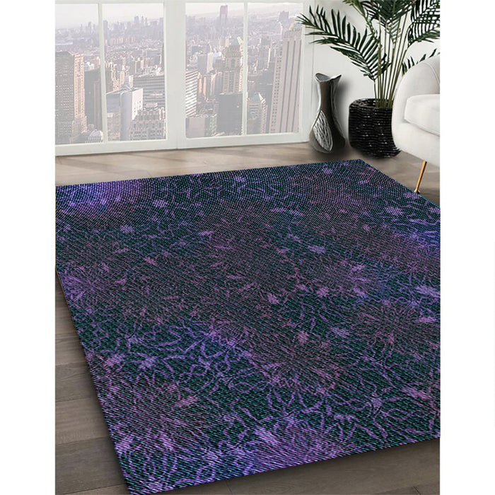 Machine Washable Transitional Blue Rug in a Family Room, wshpat2832lblu