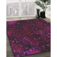 Patterned Plum Purple Modern Rug, pat2832