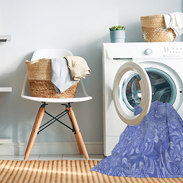 Machine Washable Transitional Sky Blue Rug in a Washing Machine, wshpat2833blu