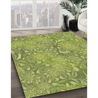 Patterned Green Rug, pat2833brn