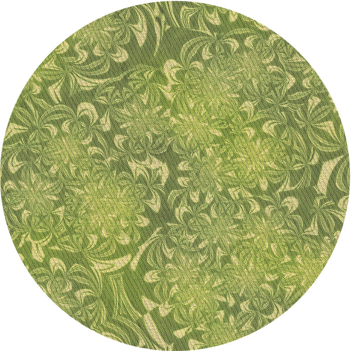 Square Machine Washable Transitional Green Rug in a Living Room, wshpat2833brn