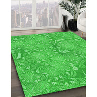 Patterned Lime Green Rug, pat2833grn