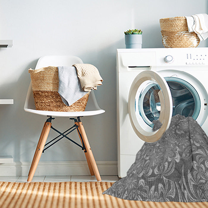 Machine Washable Transitional Gray Rug in a Washing Machine, wshpat2833gry