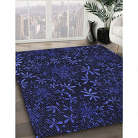 Patterned Night Blue Rug, pat2834blu