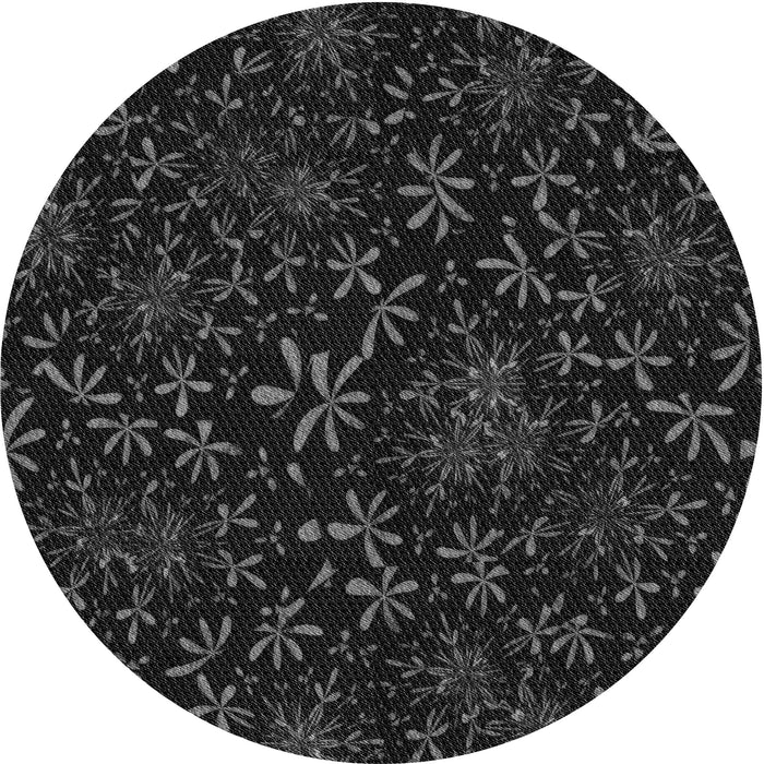 Square Patterned Black Rug, pat2834gry