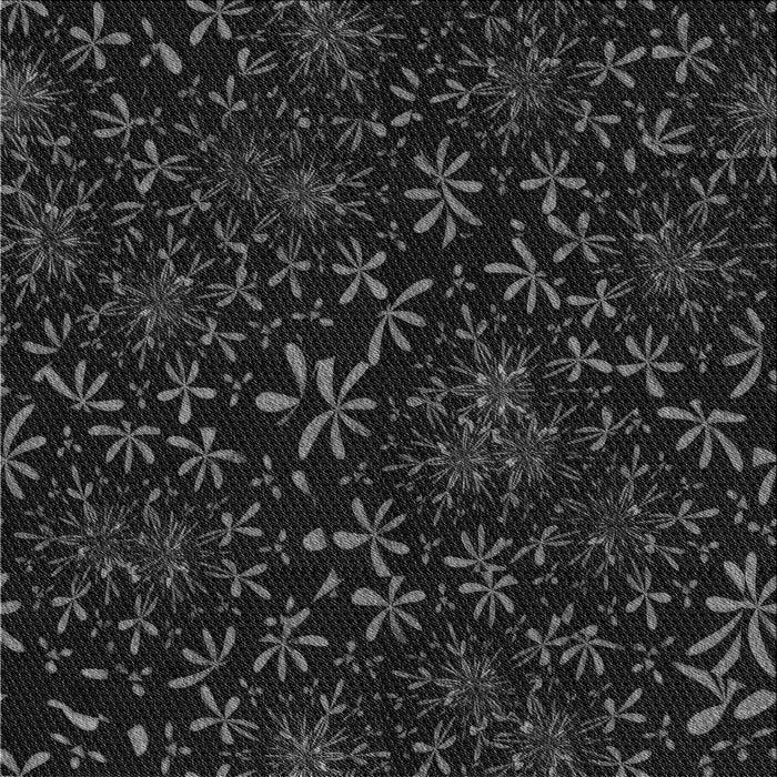 Round Patterned Black Rug, pat2834gry