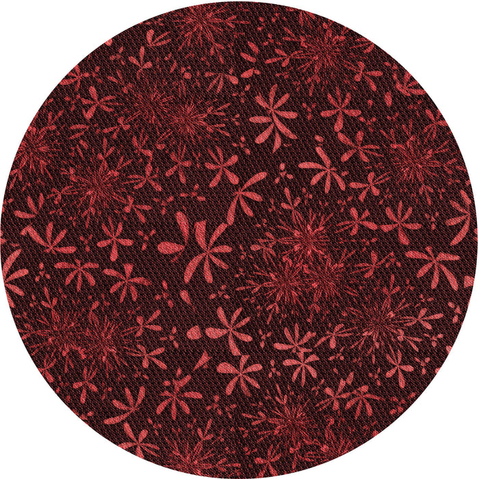 Square Patterned Saffron Red Rug, pat2834rd