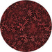 Square Patterned Saffron Red Rug, pat2834rd