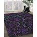 Patterned Purple Navy Blue Novelty Rug in Family Room, pat2834