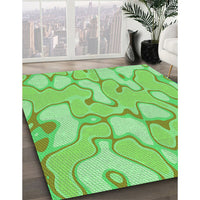 Patterned Green Rug, pat2835grn