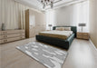 Patterned Silver Gray Rug in a Bedroom, pat2835gry