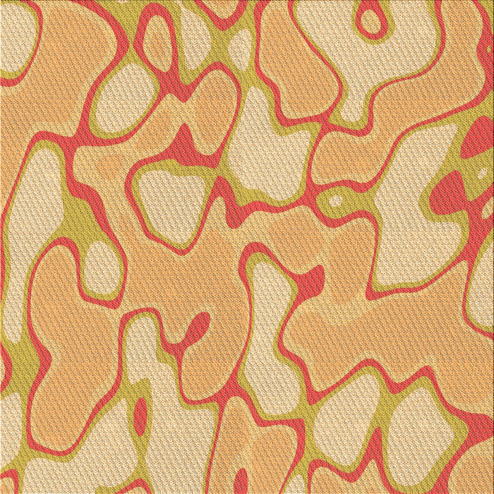 Round Patterned Neon Orange Rug, pat2835org