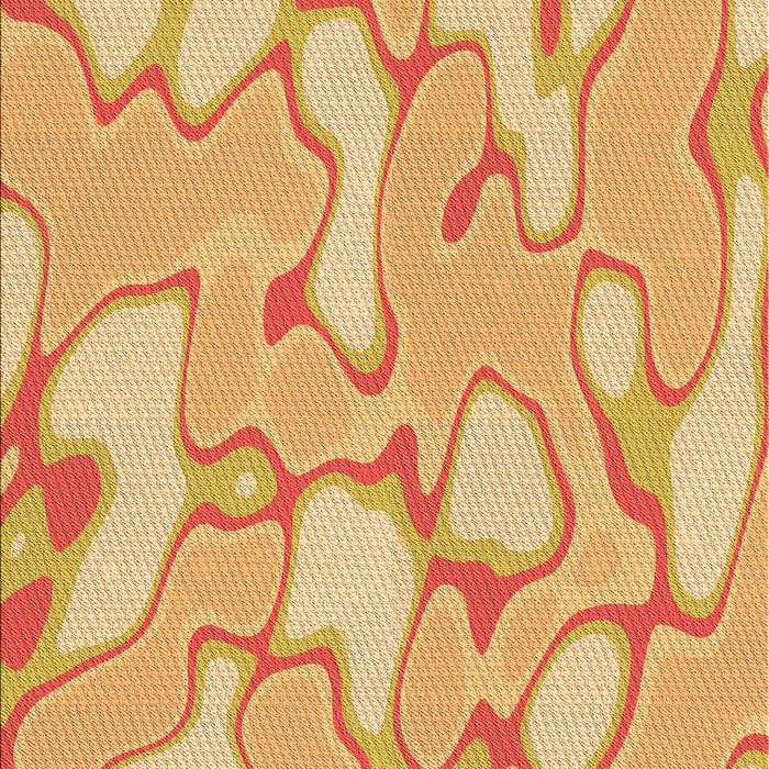 Patterned Neon Orange Rug, pat2835org