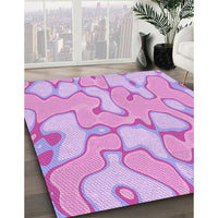 Patterned Crimson Purple Rug, pat2835pur