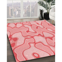 Patterned Pastel Pink Rug, pat2835rd