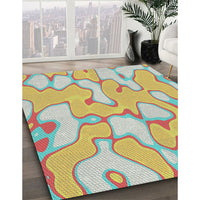 Patterned Green Modern Rug, pat2835