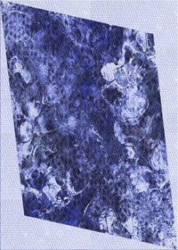 Machine Washable Transitional Sapphire Blue Rug, wshpat2836blu