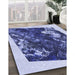 Machine Washable Transitional Sapphire Blue Rug in a Family Room, wshpat2836blu