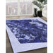 Patterned Sapphire Blue Rug in Family Room, pat2836blu