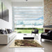 Square Patterned Yellow Rug in a Living Room, pat2836brn