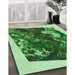 Machine Washable Transitional Deep Emerald Green Rug in a Family Room, wshpat2836grn