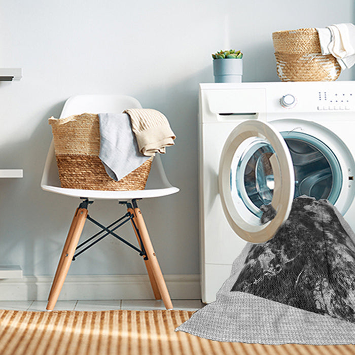 Machine Washable Transitional Silver Gray Rug in a Washing Machine, wshpat2836gry