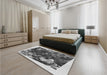 Patterned Silver Gray Rug in a Bedroom, pat2836gry